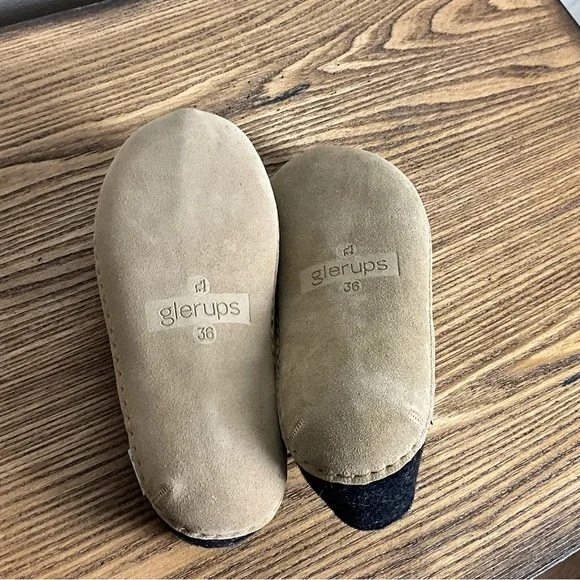 Glerups Charcoal Wool Slippers, New in Box - Picture 9 of 12